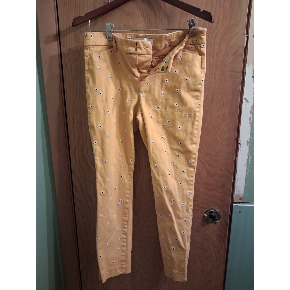 Yellow floral print casual pants Old Navy size 10